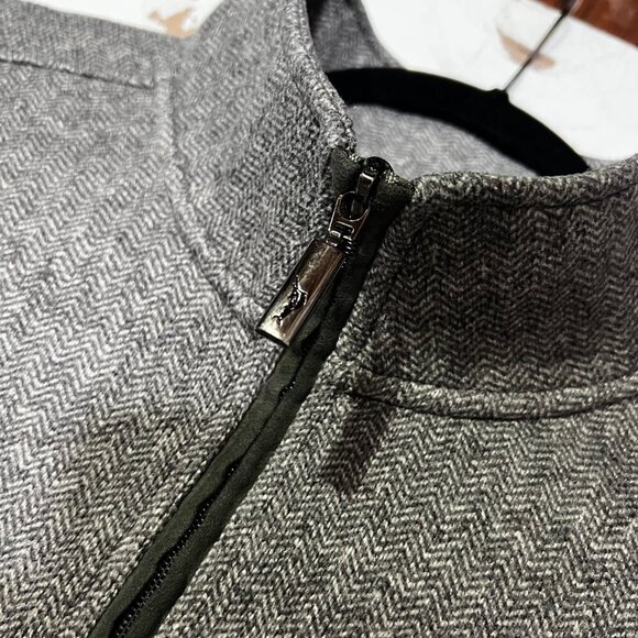Tommy Bahama Quarter Zip Sweater Pullover Chevron Grey White Sz XL Golf Outdoor - Picture 4 of 13